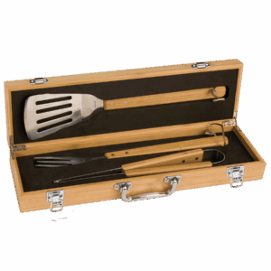 5½" x 19⅝" Bamboo BBQ Tool Set