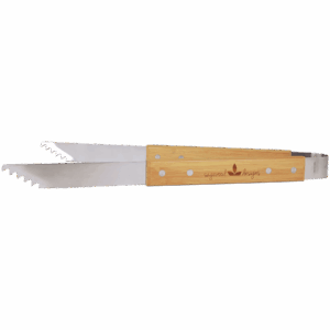 14" Bamboo-Handle BBQ Tongs