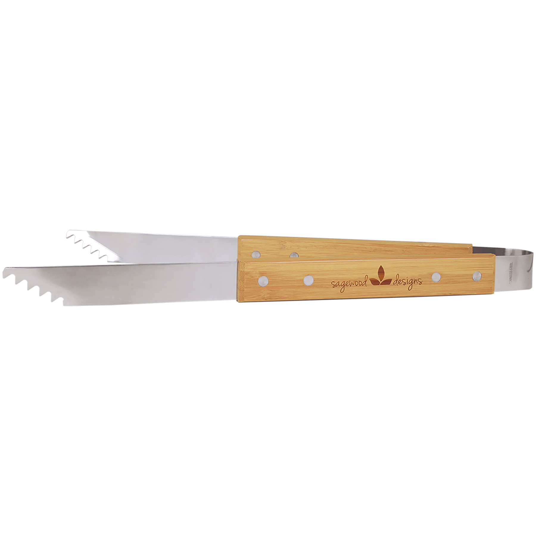 14" Bamboo-Handle BBQ Tongs