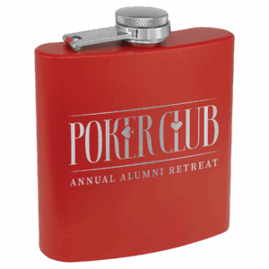 6 oz. Red Powder-Coated Stainless Steel Flask