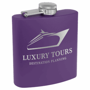 6 oz. Purple Powder-Coated Stainless Steel Flask