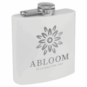 6 oz. White Powder-Coated Stainless Steel Flask