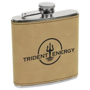 6 oz. Light Brown Leatherette Flask