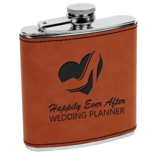 6 oz. Rawhide Leatherette Flask