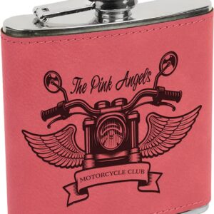 6 oz. Pink Leatherette Flask