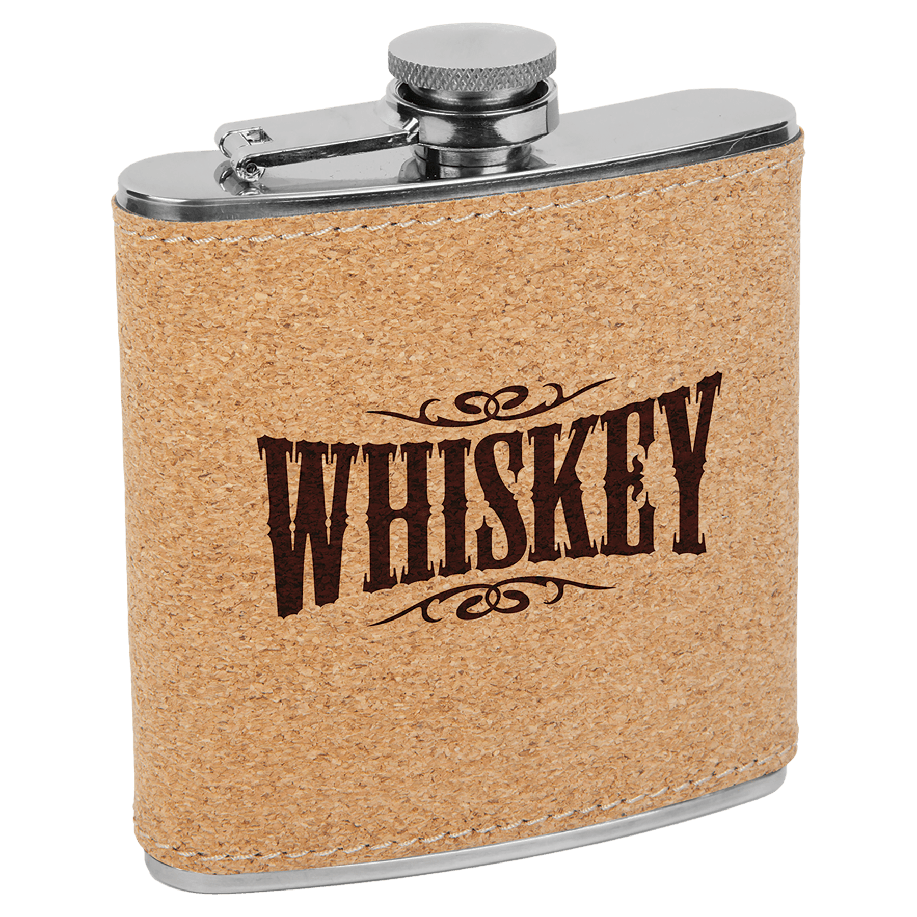6 oz. Cork Leatherette Flask