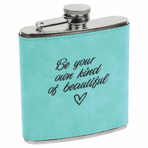 6 oz. Teal Leatherette Flask