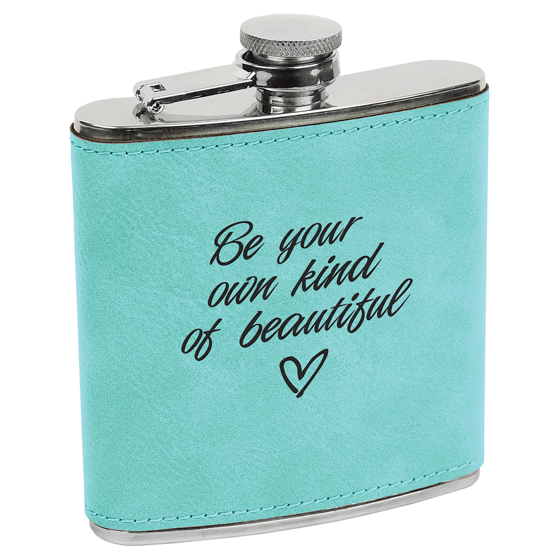 6 oz. Teal Leatherette Flask