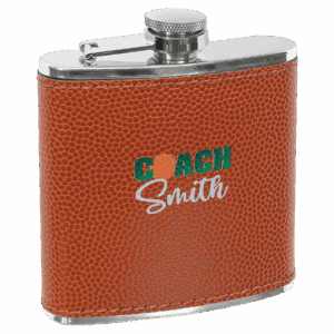 6 oz. Basketball Leatherette Flask