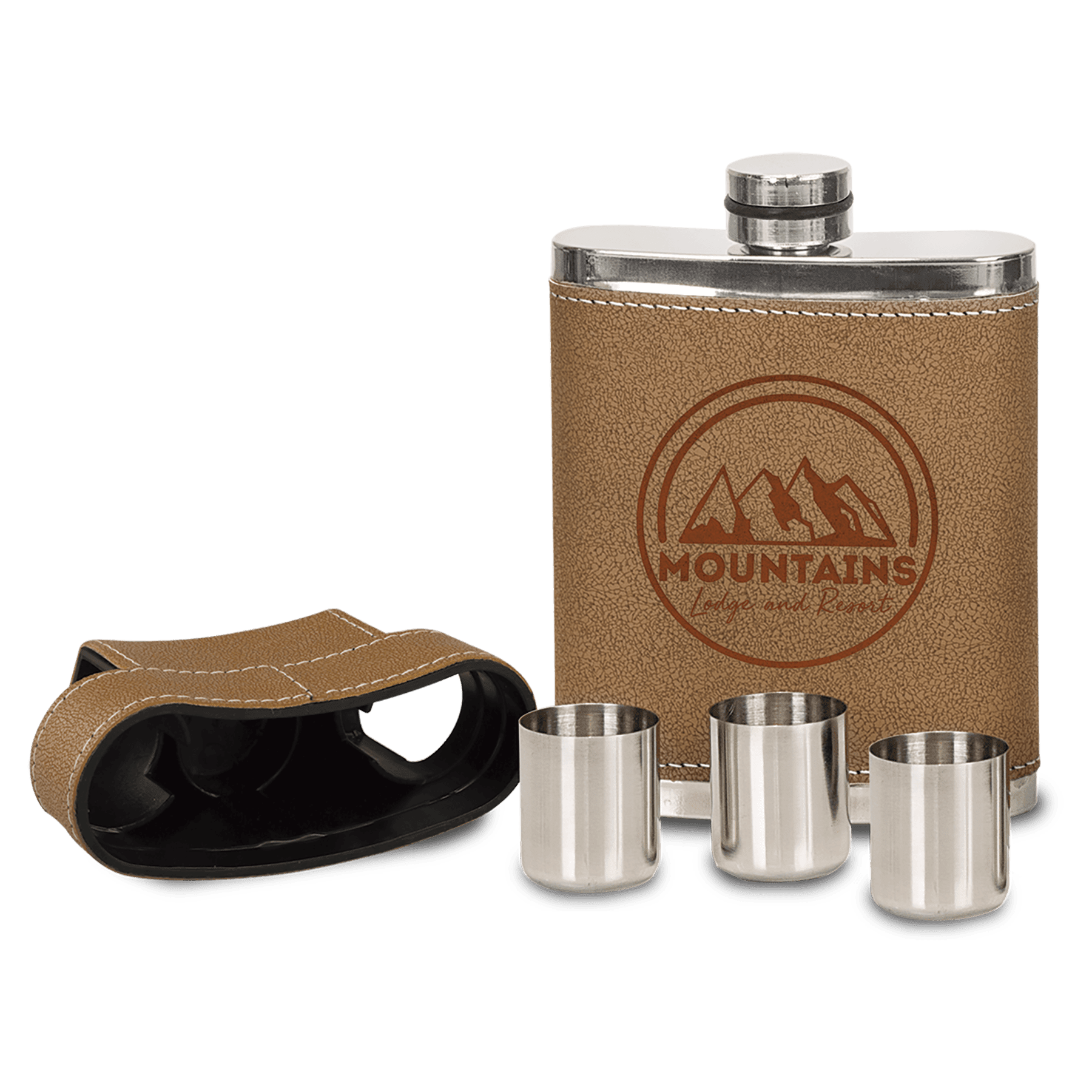 7 oz. Leatherette Flask with Lid