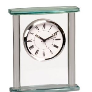 7" Square Glass Desk Clock with Top Handle