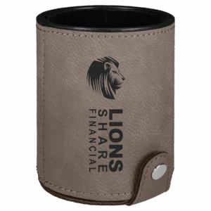 Gray Leatherette Dice Cup with 5 Dice
