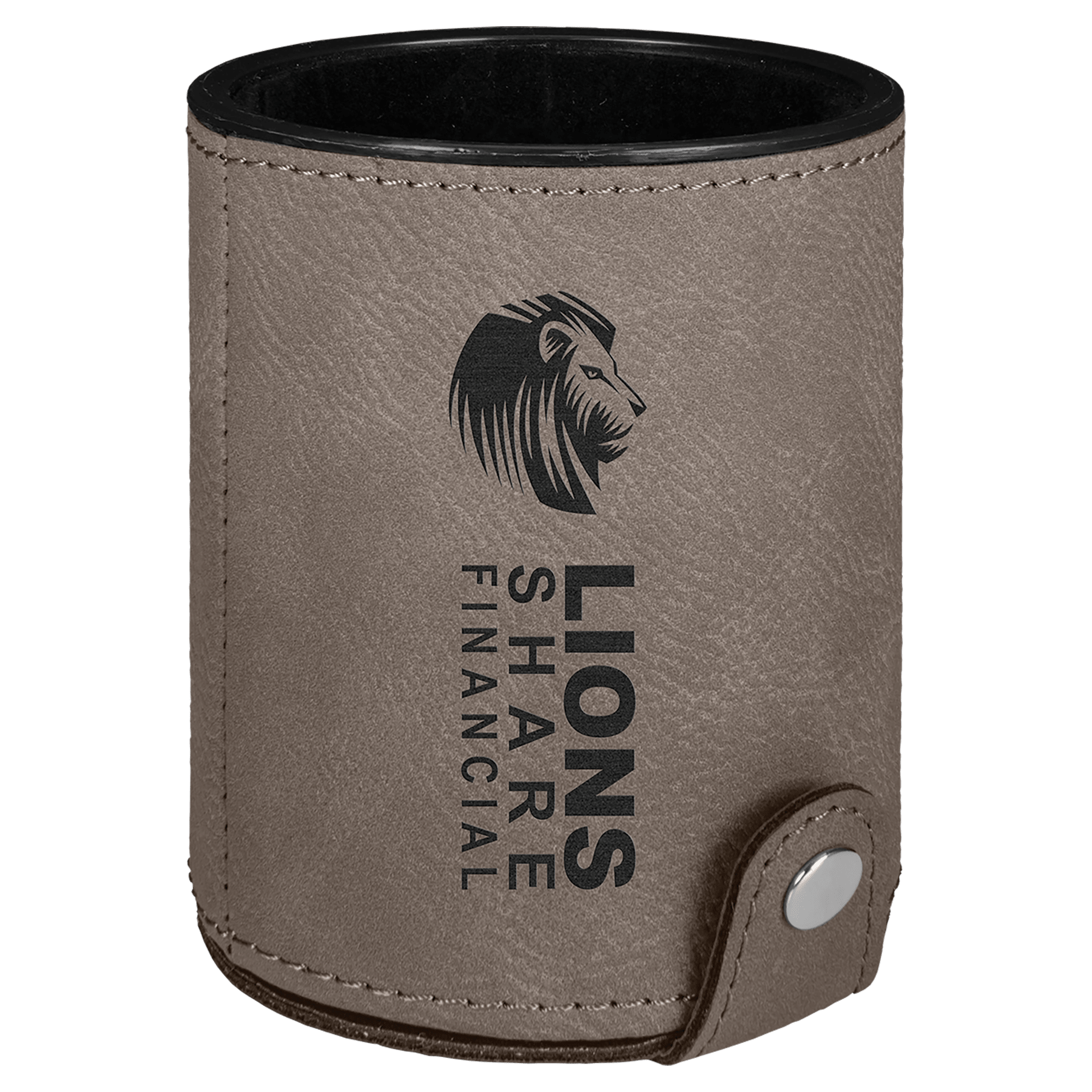 Gray Leatherette Dice Cup with 5 Dice