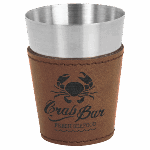 2 oz. Dark Brown Leatherette Shot Glass