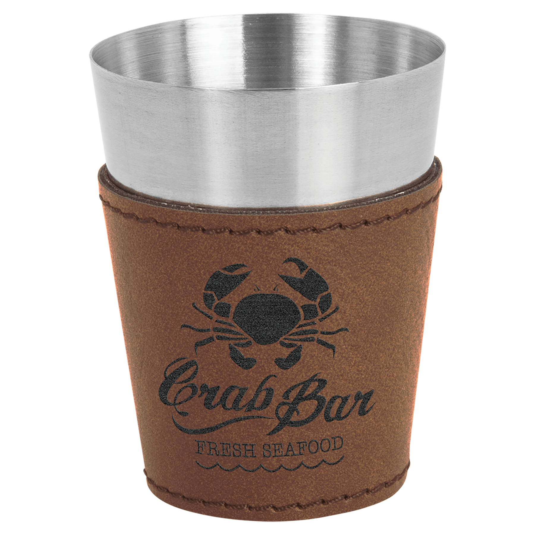 2 oz. Dark Brown Leatherette Shot Glass