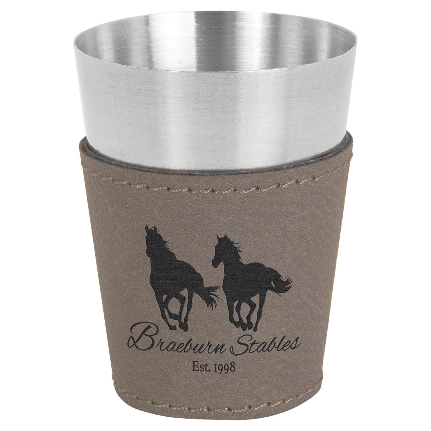 2 oz. Gray Leatherette Shot Glass