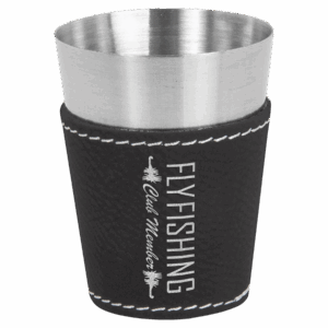 2 oz. Black/Silver Leatherette Shot Glass