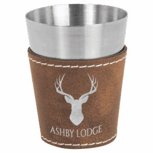 2 oz. Rustic/Silver Leatherette Shot Glass