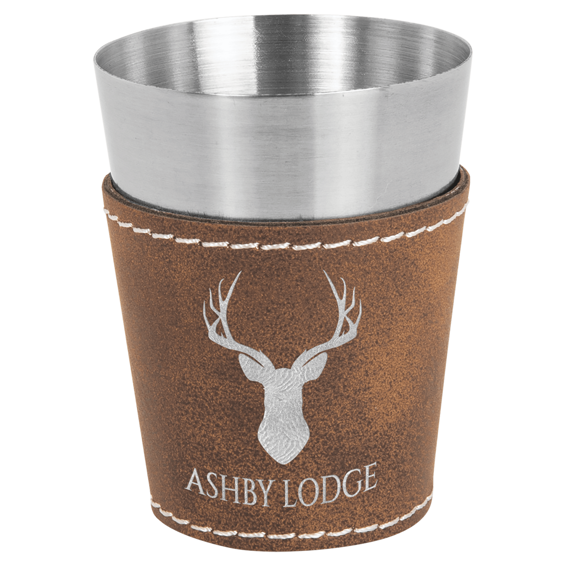 2 oz. Rustic/Silver Leatherette Shot Glass