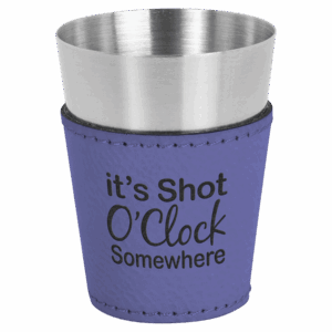 2 oz. Purple/Black Leatherette Shot Glass