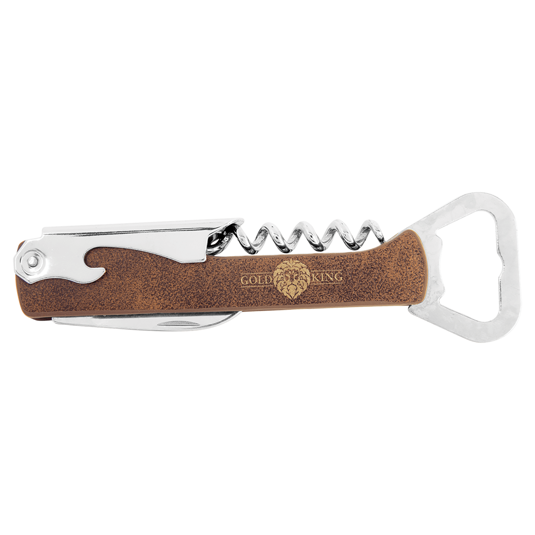 5¼" Rustic/Gold Leatherette Bottle Opener