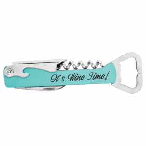 5¼" Teal Leatherette Bottle Opener