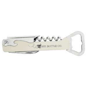 5¼" White/Black Leatherette Bottle Opener