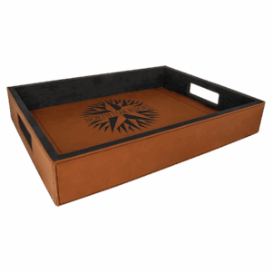 16" x 12" Rawhide Leatherette Serving Tray