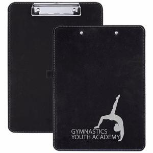 9" x 12½" Black/Silver Leatherette Clipboard