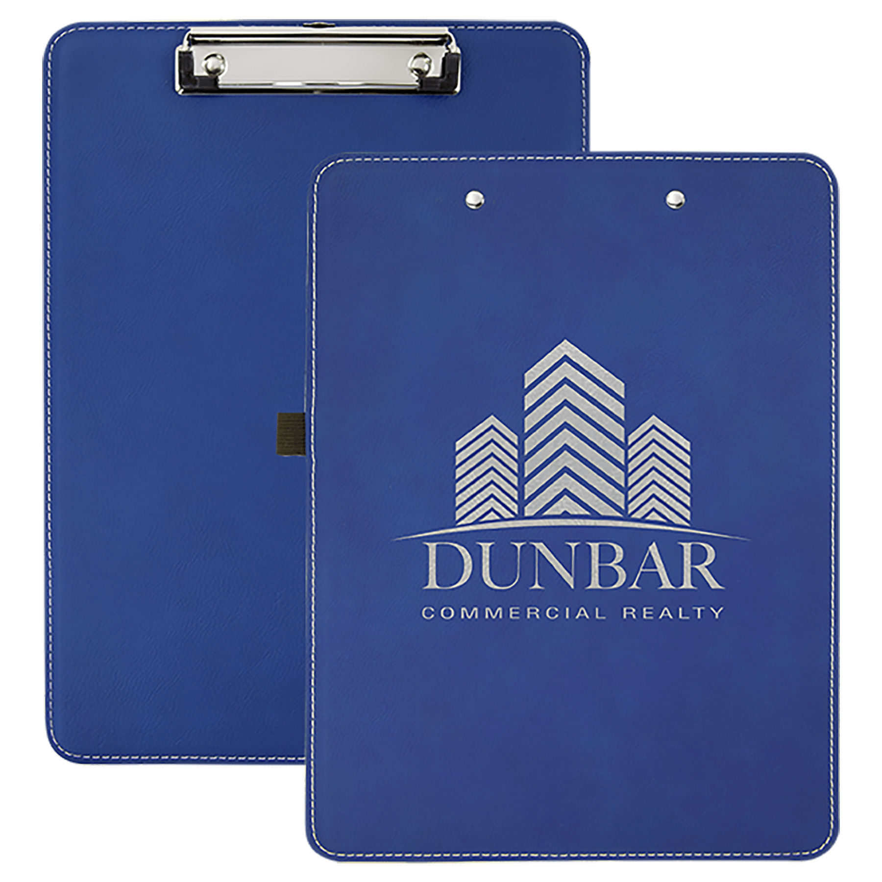 9" x 12½" Blue/Silver Leatherette Clipboard