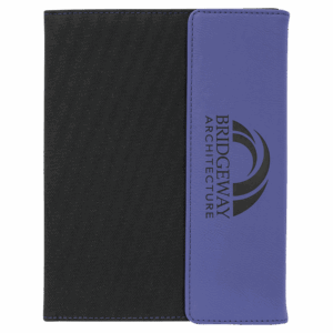 7" x 9" Purple/Black Leatherette Portfolio with Notepad