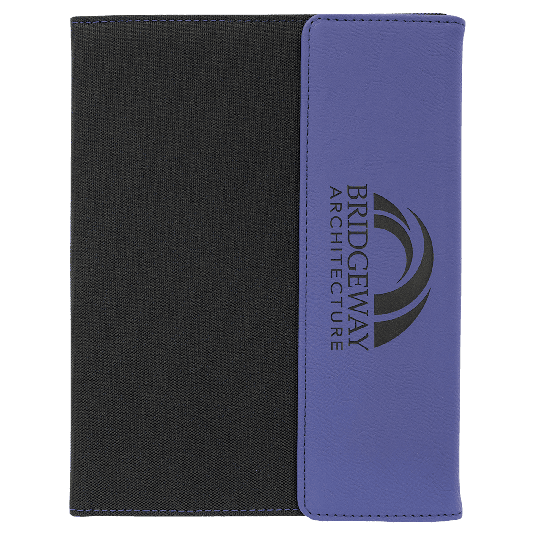 7" x 9" Purple/Black Leatherette Portfolio with Notepad