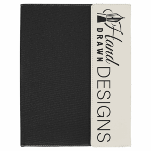 9½" x 12" White/Black Leatherette Portfolio with Notepad