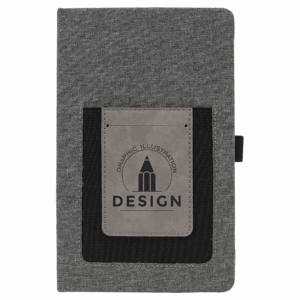 5¼" x 8¼" Gray Leatherette Journal with Lined Pages