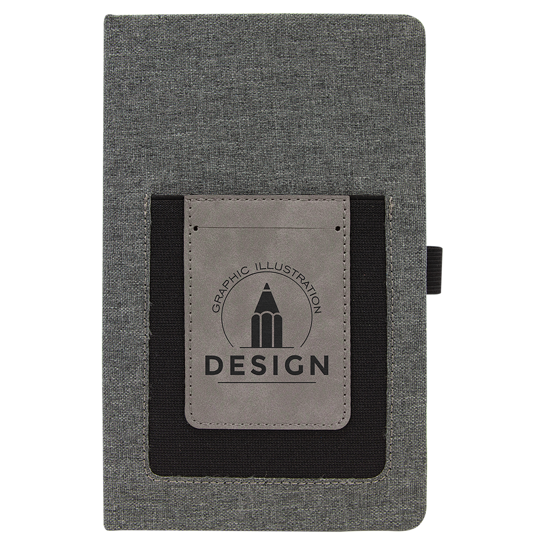 5¼" x 8¼" Gray Leatherette Journal with Lined Pages
