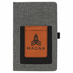 5¼" x 8¼" Gray/Rawhide Leatherette Journal with Lined Pages