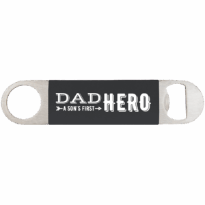 1½" x 7" Black/White Leatherette Bottle Opener