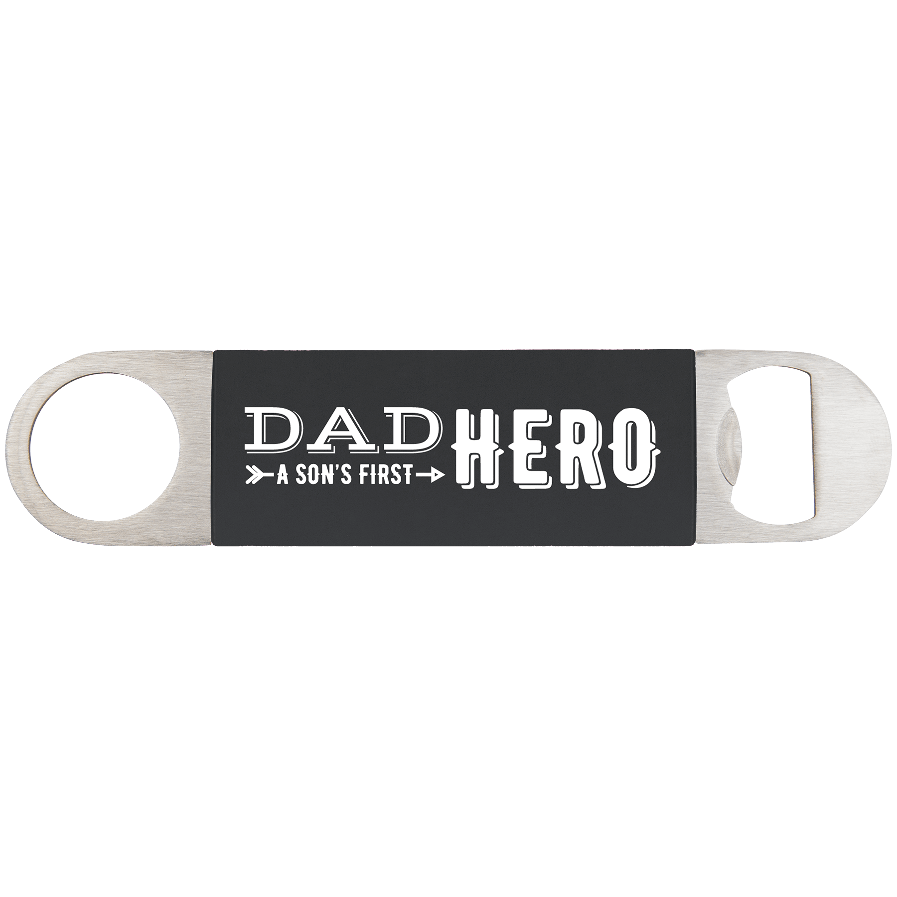 1½" x 7" Black/White Leatherette Bottle Opener