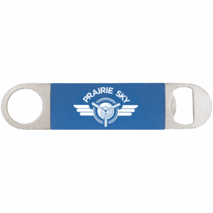 1½" x 7" Blue/White Leatherette Bottle Opener