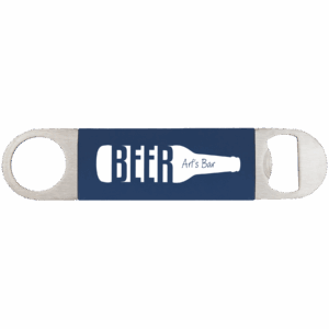 1½" x 7" Navy Blue/White Leatherette Bottle Opener
