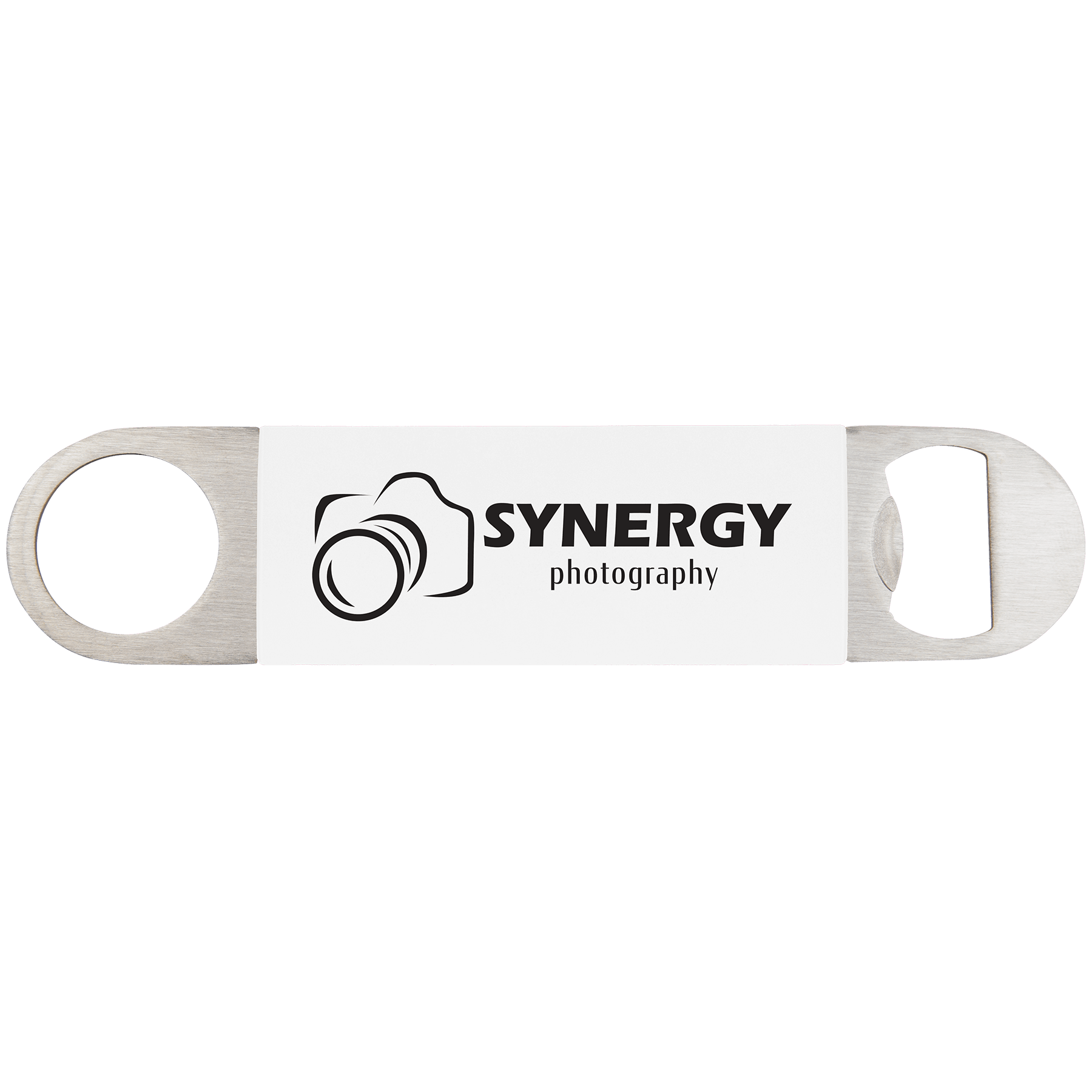 1½" x 7" White/Black Leatherette Bottle Opener