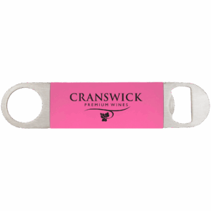 1½" x 7" Pink/Black Leatherette Bottle Opener
