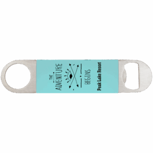 1½" x 7" Teal/Black Leatherette Bottle Opener
