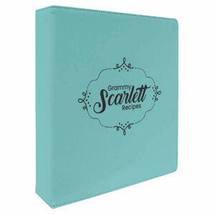 10½" x 11½" Teal Leatherette 3-Ring Binder with 2" Slant D Rings