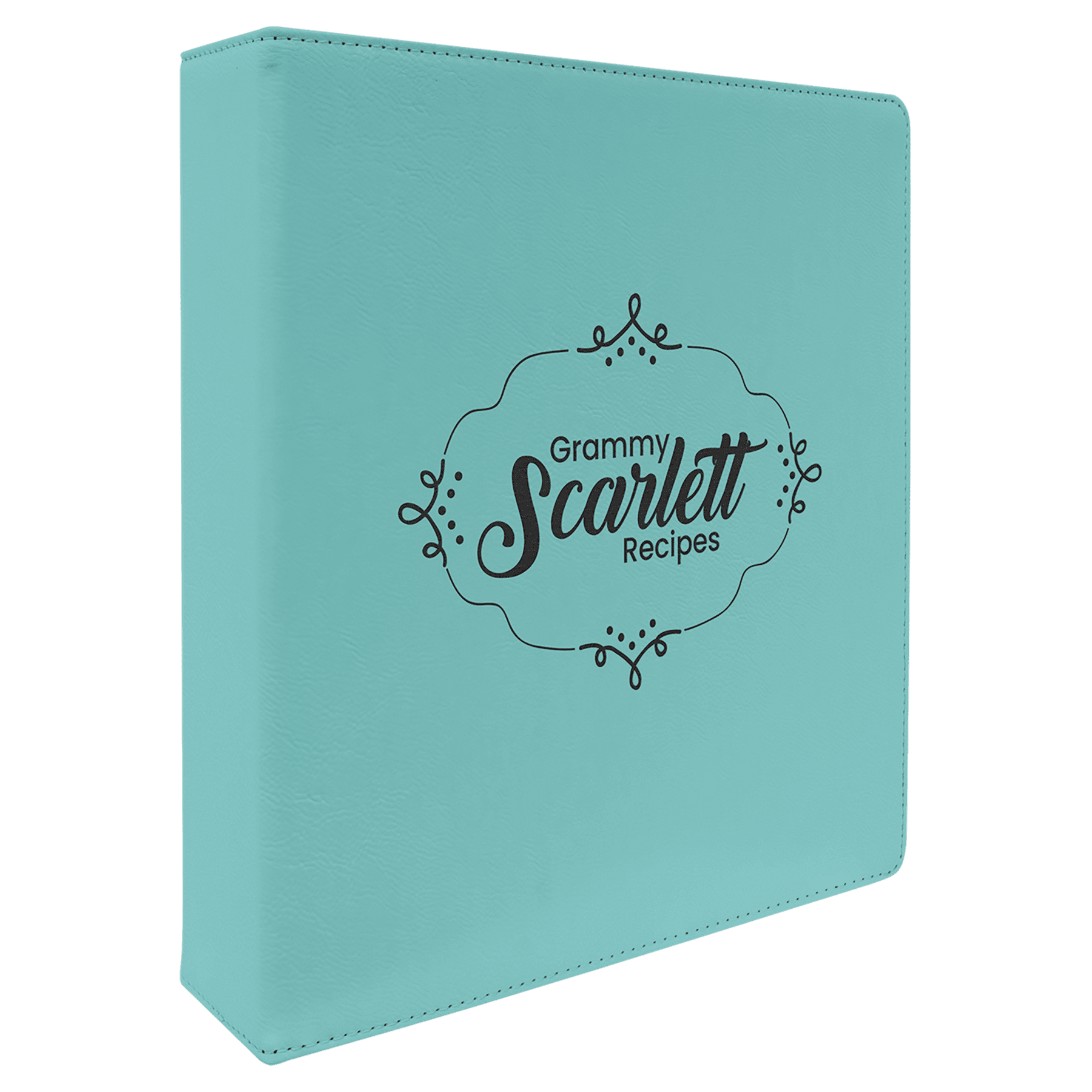10½" x 11½" Teal Leatherette 3-Ring Binder with 2" Slant D Rings