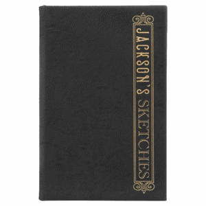 5¼" x 8¼" Black/Gold Leatherette Sketch Book with Unlined Pages