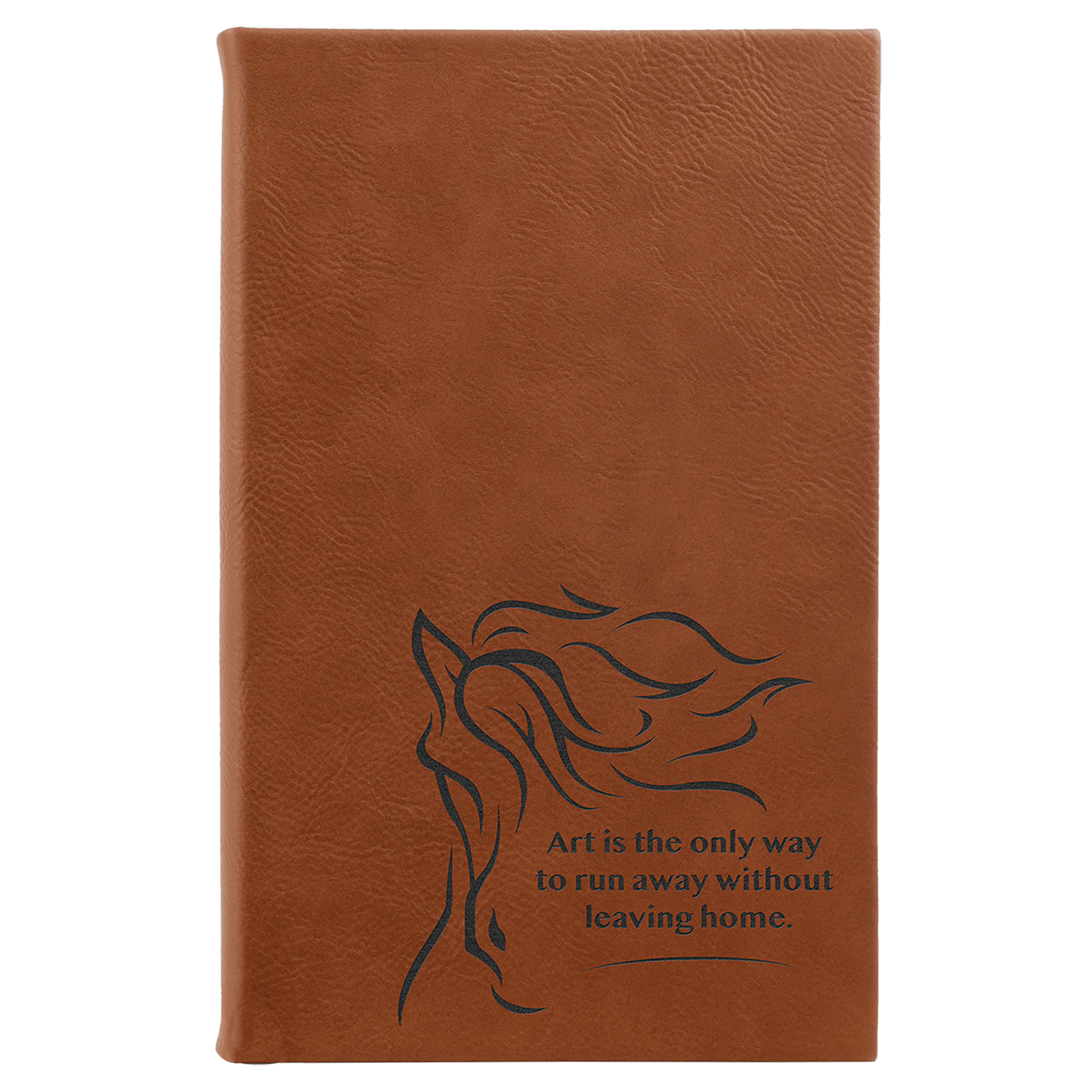 5¼" x 8¼" Rawhide Leatherette Sketch Book with Unlined Pages