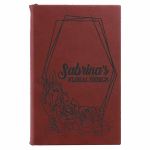 5¼" x 8¼" Rose Leatherette Sketch Book with Unlined Pages