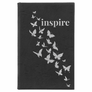 5¼" x 8¼" Black/Silver Leatherette Sketch Book with Unlined Pages