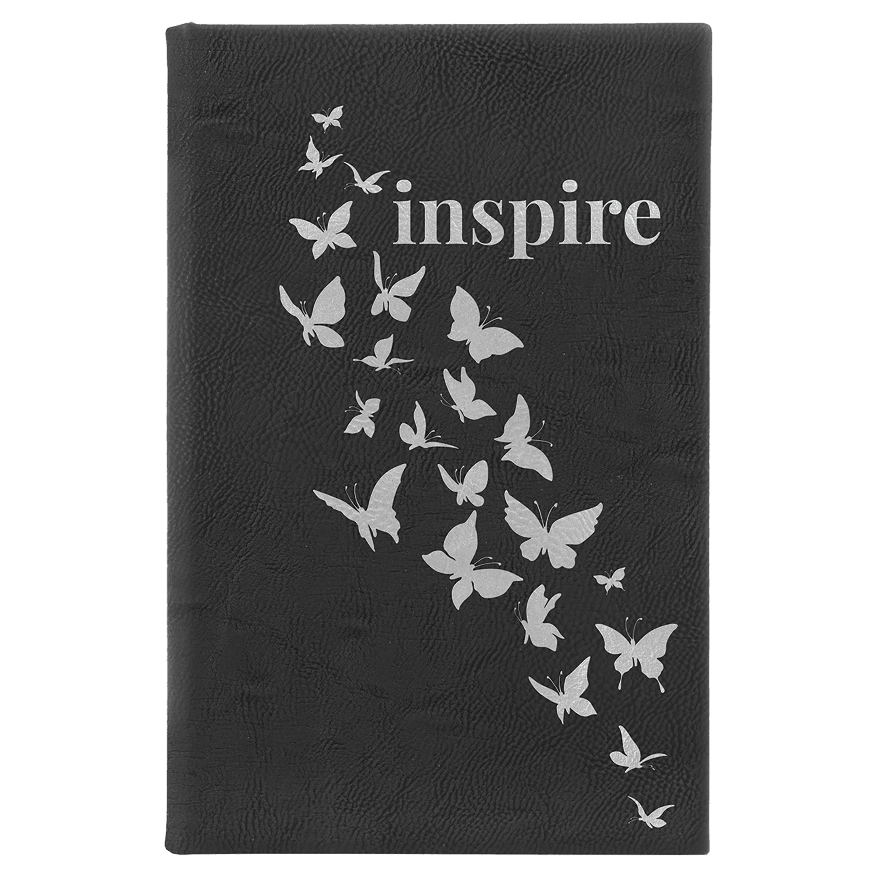 5¼" x 8¼" Black/Silver Leatherette Sketch Book with Unlined Pages